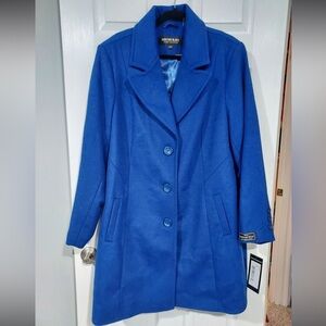 Kristen Blake Studio Collection Blue Lambswool Blend Walking Coat